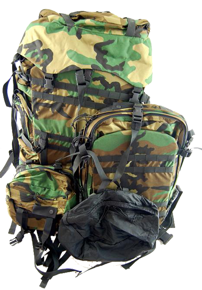 USA Bianchi Spear Backpack Subsystem  Large Pack Patrol Pack Butt Pack Compression Stuff Sacks 